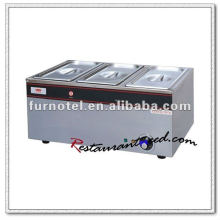 K096 Electric 3 Pans Stainless Steel Bain Marie Aquecedor de Comida para Catering